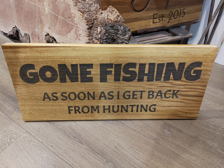 Download Gone Fishing Plaque - Woodpatch House and Garden